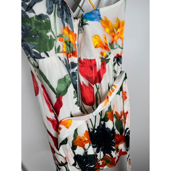 Alice + Olivia Greenwich Garden Dress Susana Floral Burnout Faux-Wrap Size 6 - Picture 5 of 10